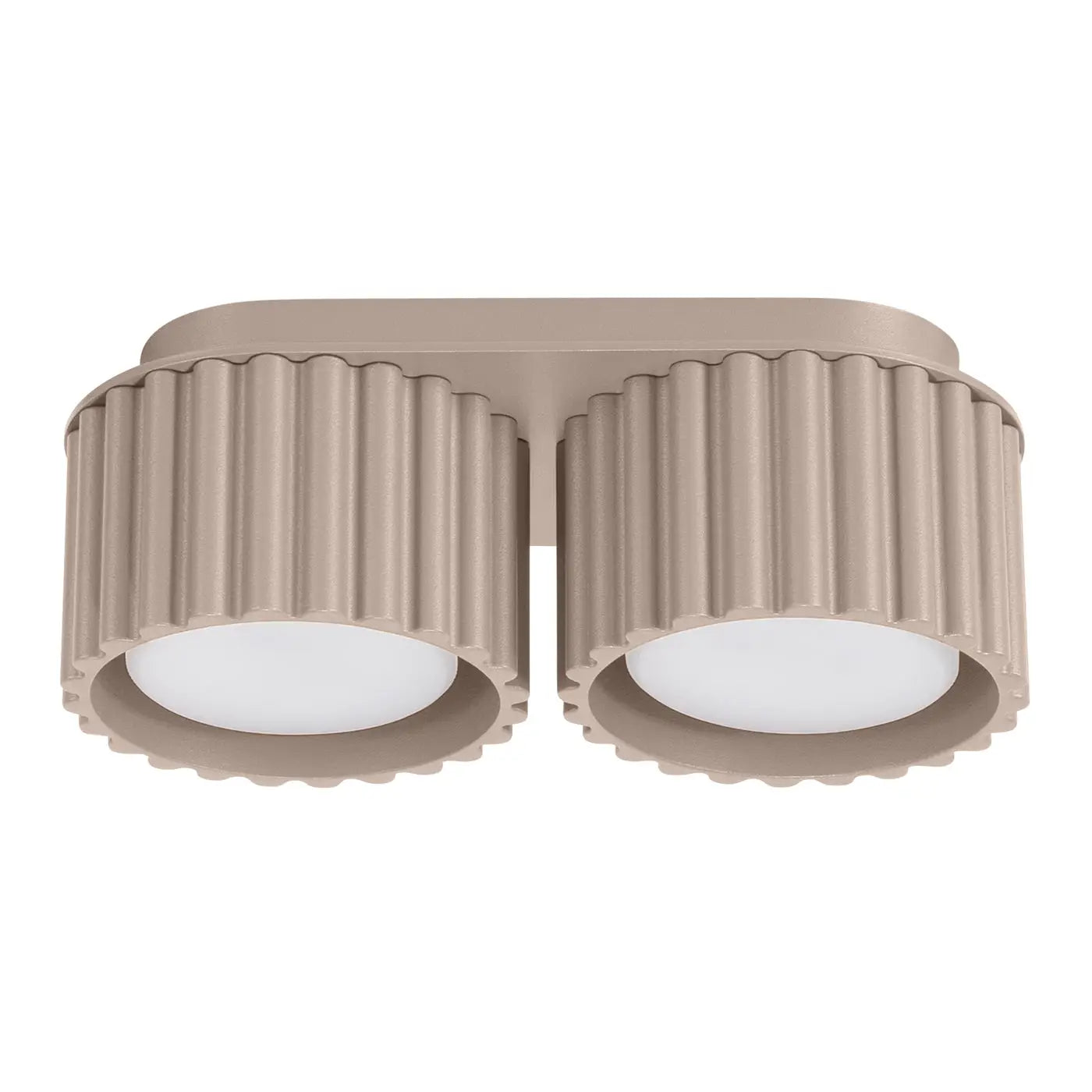 Modern taupe aluminium twin-spot LED ceiling light | DUTUMO