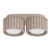 Modern taupe aluminium twin-spot LED ceiling light | DUTUMO