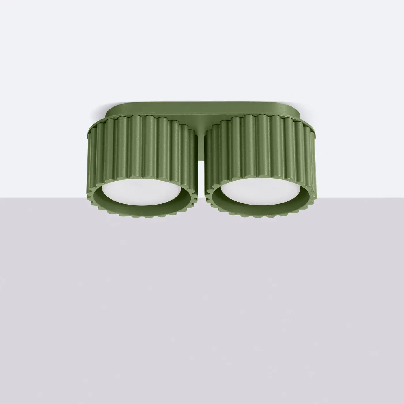 Modern olive green aluminium twin-spot LED ceiling light | NIHEVE