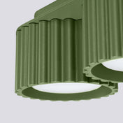 Modern olive green aluminium twin-spot LED ceiling light | NIHEVE