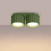 Modern olive green aluminium twin-spot LED ceiling light | NIHEVE