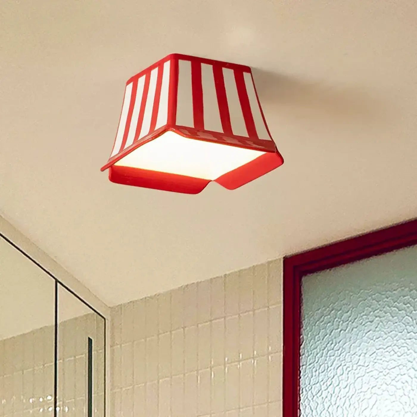 Striped ceramic vintage LED ceiling light for kids | MAHOL