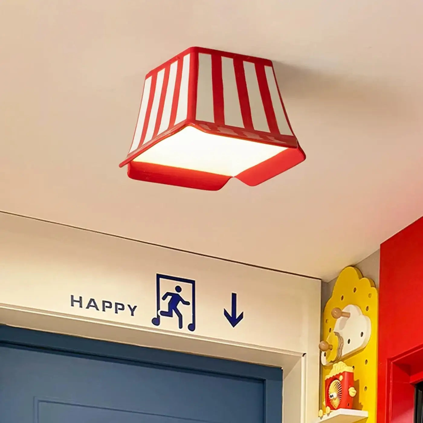 Striped ceramic vintage LED ceiling light for kids | MAHOL
