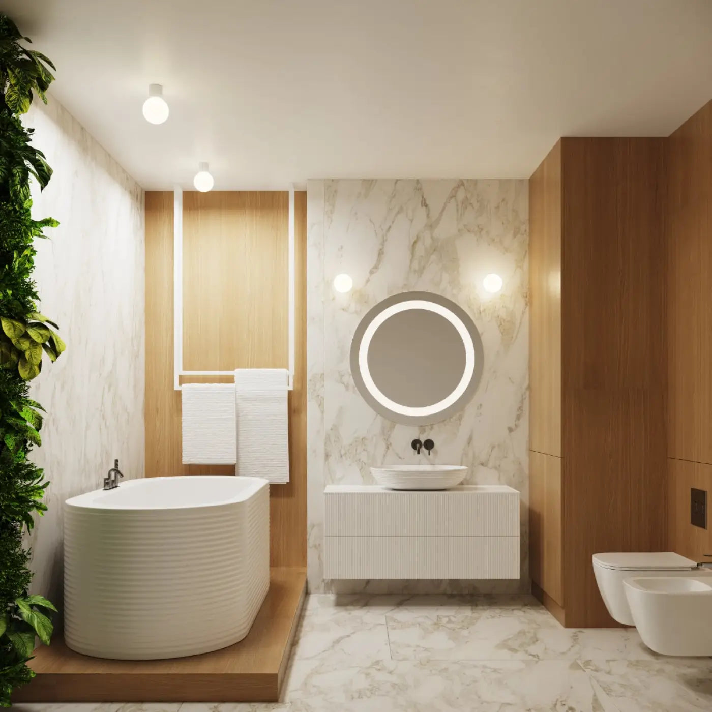 White LED design ceiling light IP44 | TOGUFU