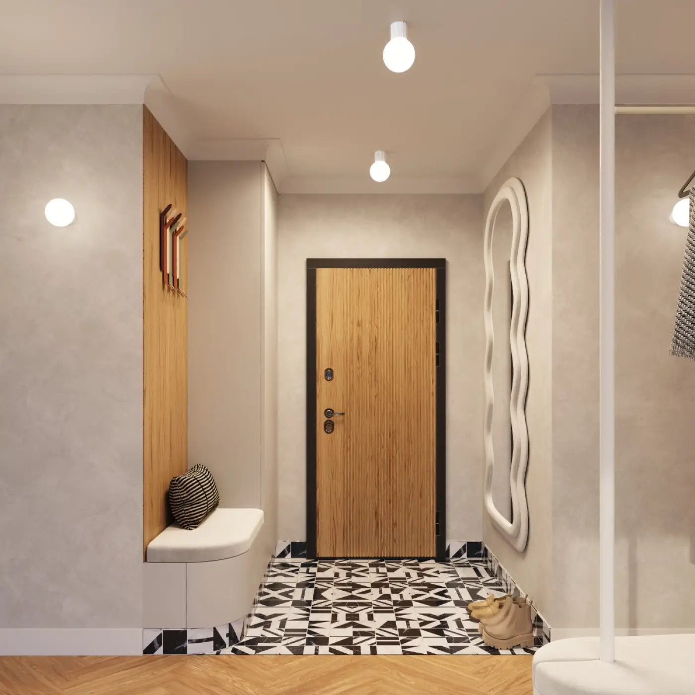 White LED design ceiling light IP44 | TOGUFU
