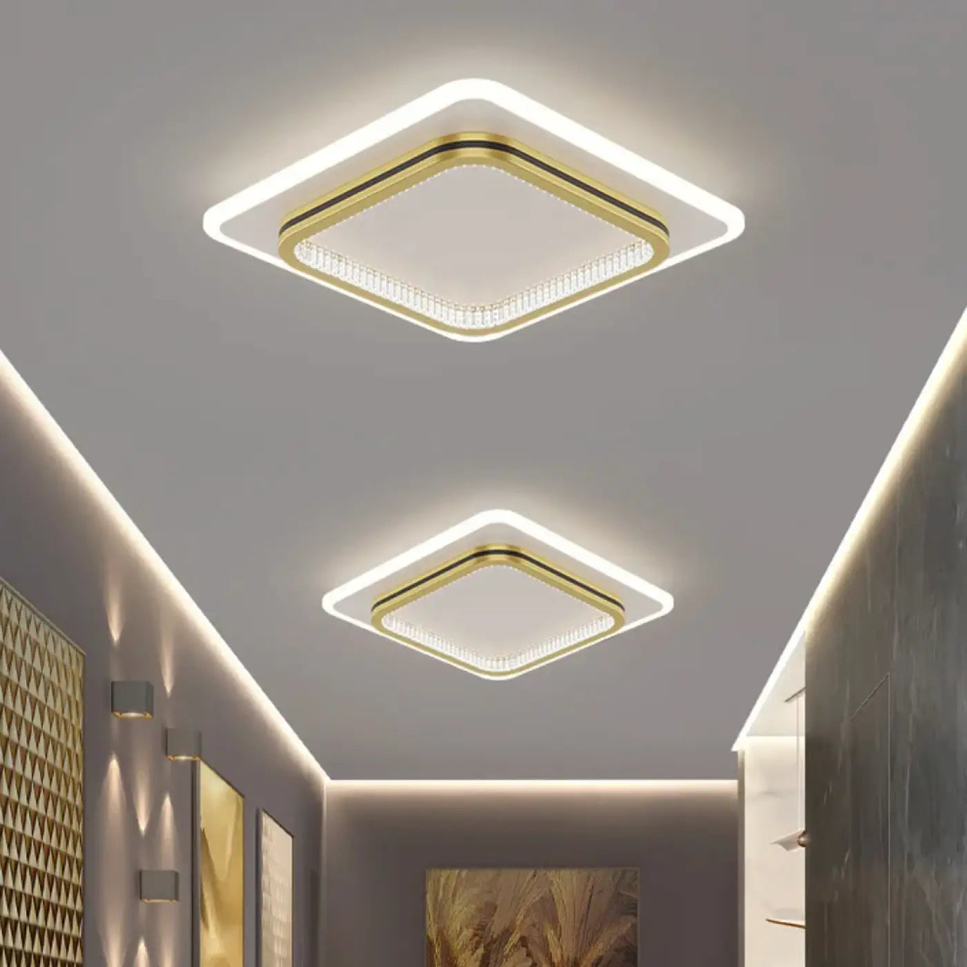 Black or gold LED ceiling light in various shapes | KEGATE