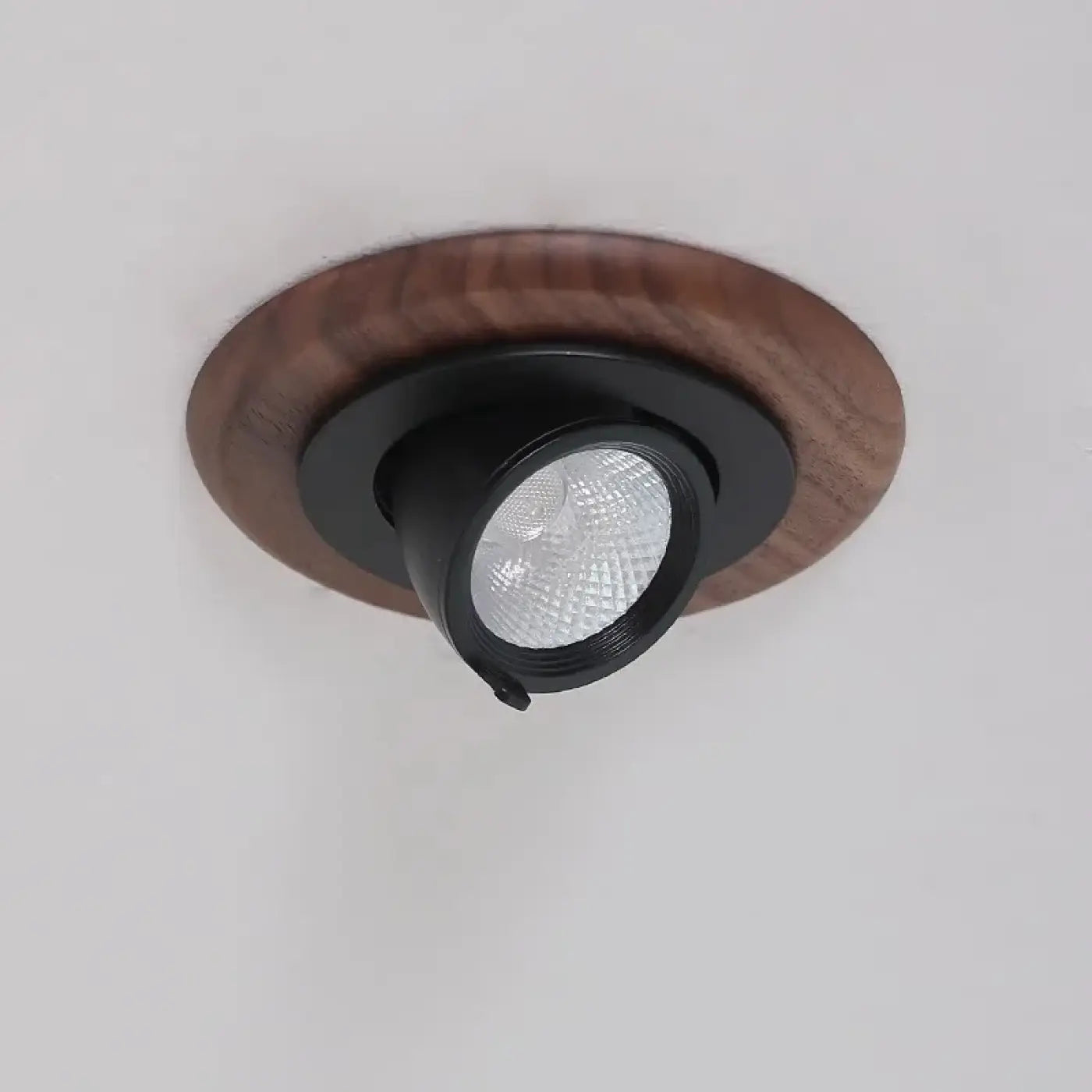 Round black wood and aluminium LED ceiling light | LISUBI