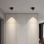 Round black wood and aluminium LED ceiling light | LISUBI