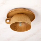 LED wooden cup minimalist ceiling light | HAZILU