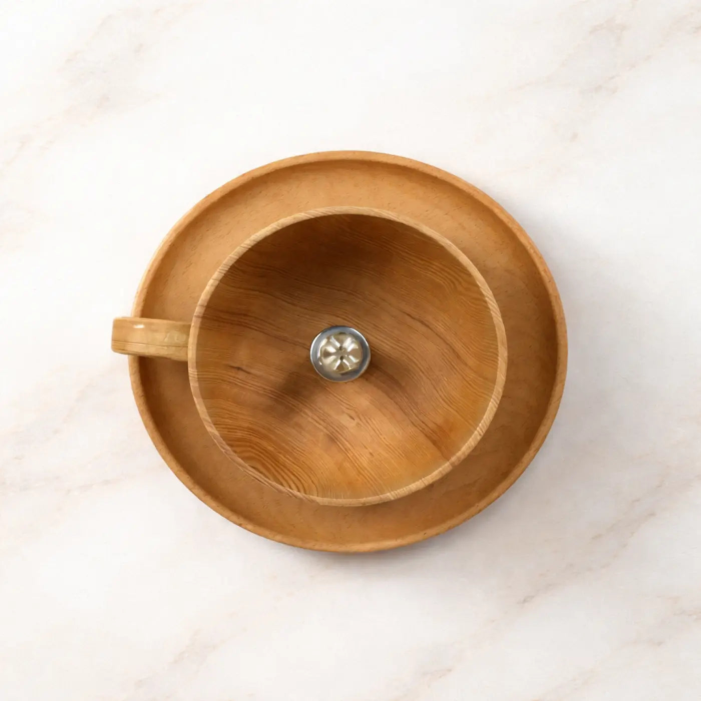 LED wooden cup minimalist ceiling light | HAZILU