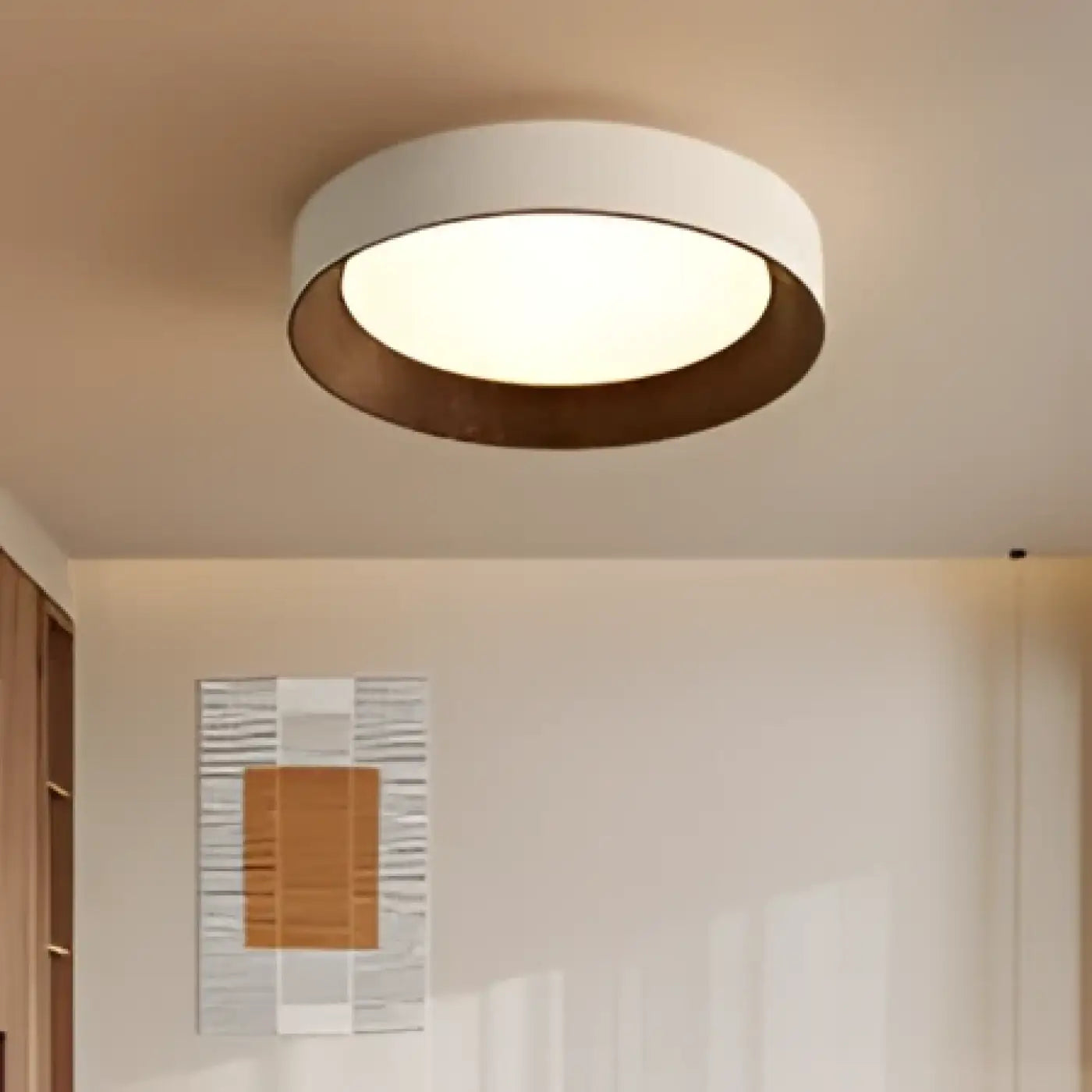 Wood white beige scandinavian ceiling light | TOHIS