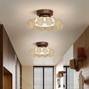 Refined gold brown LED glass ceiling light | NASAFE