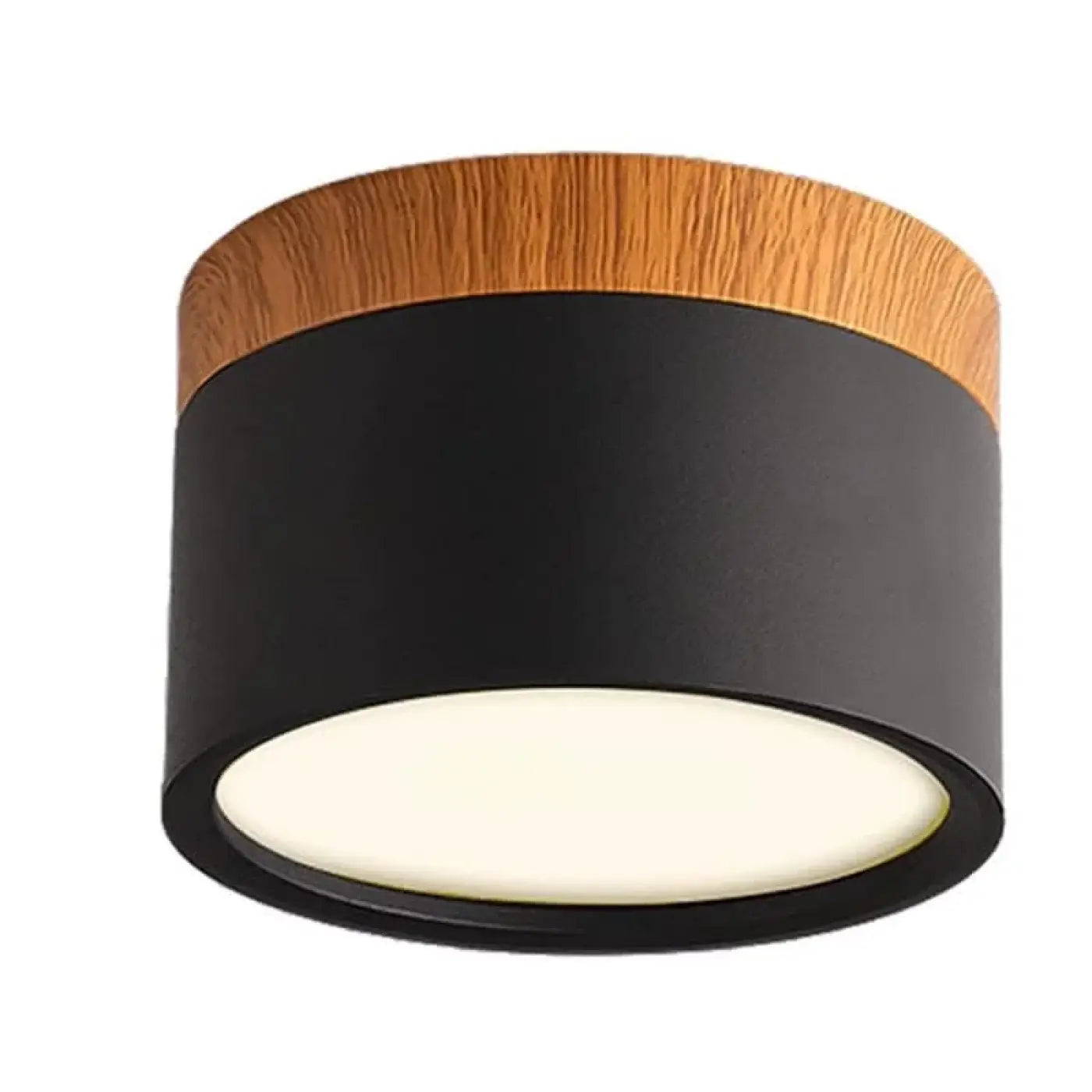 Modern Scandinavian black and wood LED ceiling light | POSU