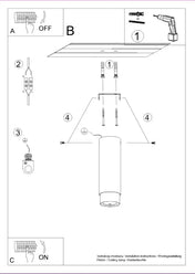 Black gold cylinder minimalist ceiling light | ZENU