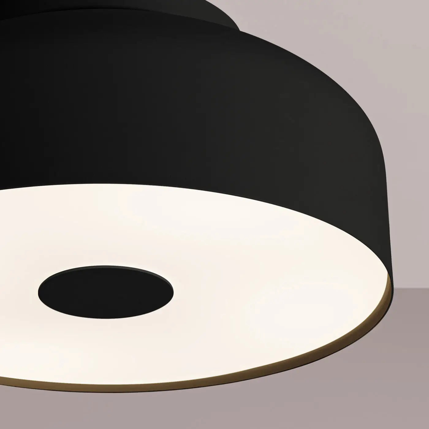 Minimalist black steel LED ceiling light | MARE