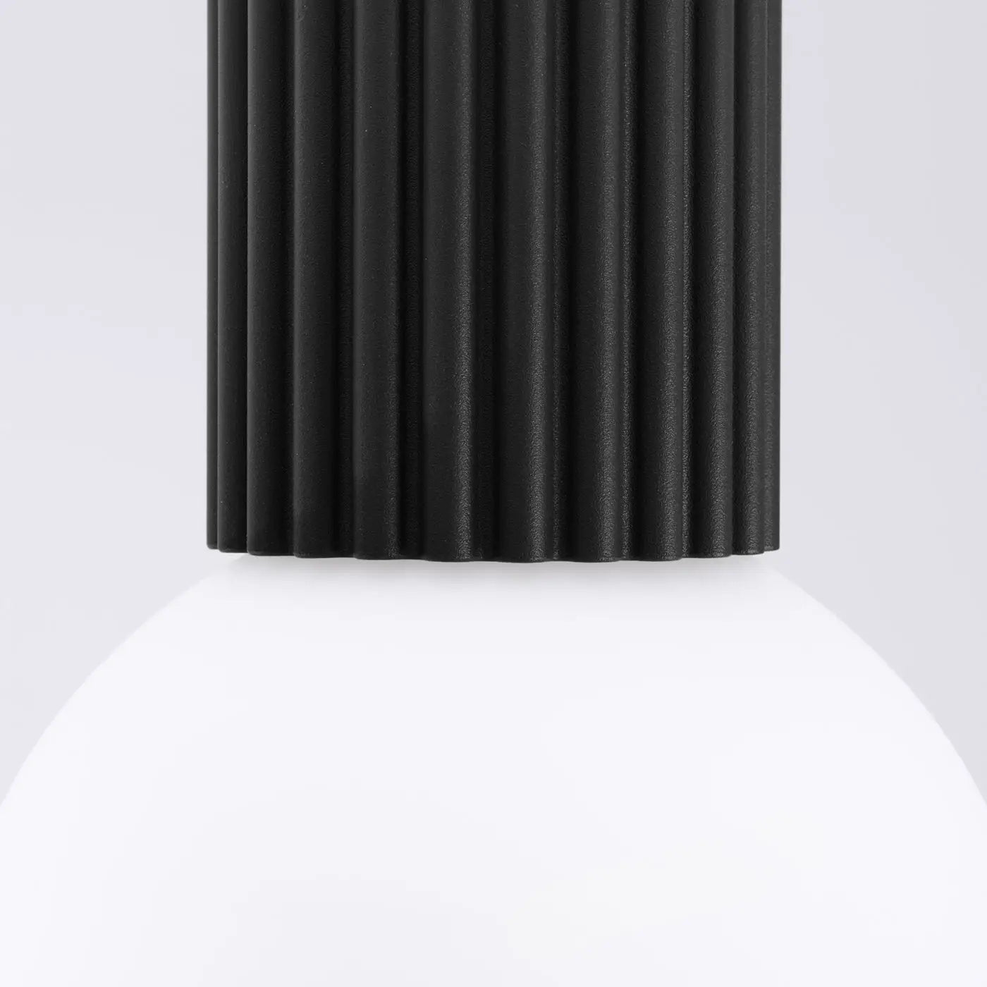 Black LED opal globe ceiling light IP44 | FODAHAN