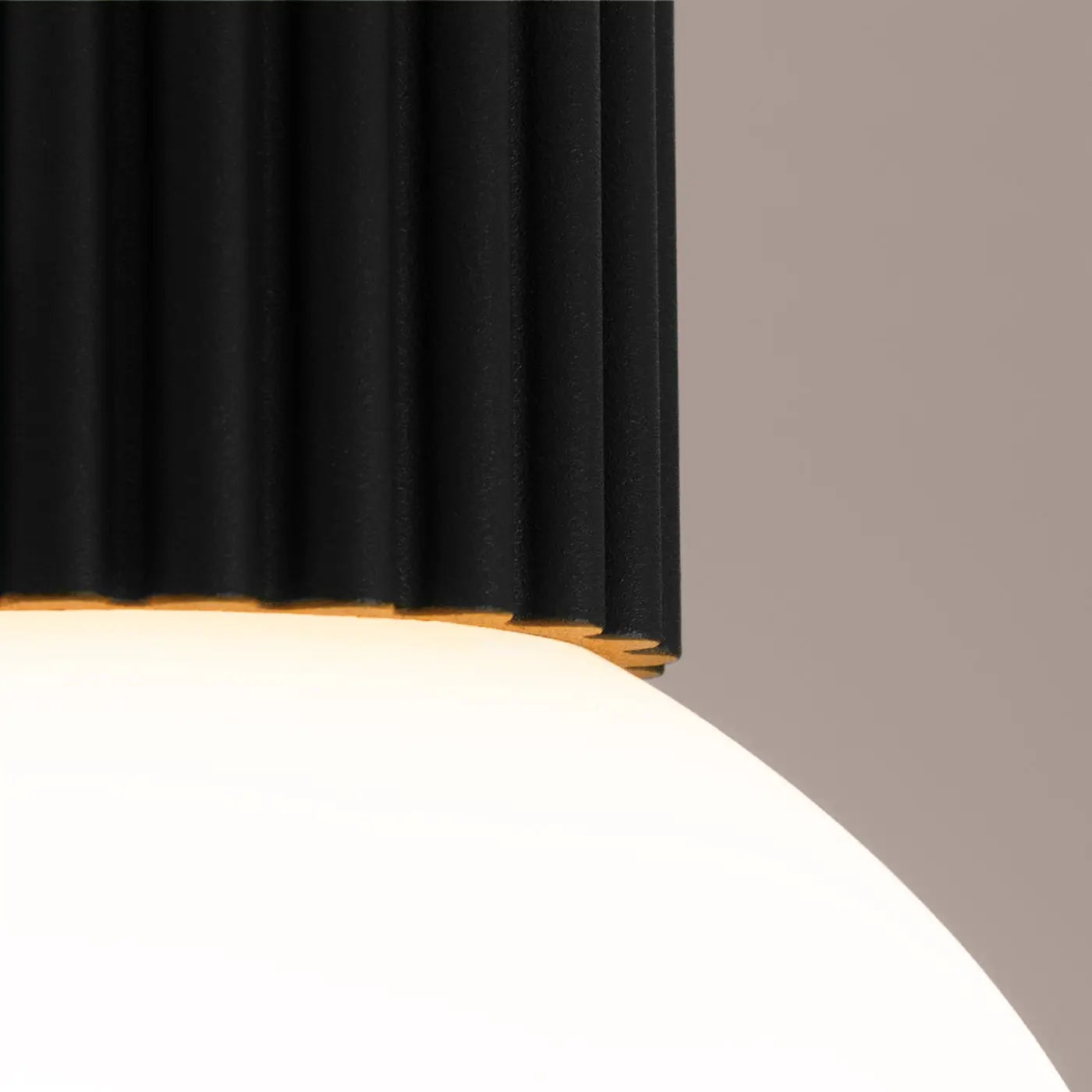 Black LED opal globe ceiling light IP44 | FODAHAN