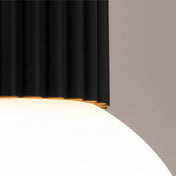 Black LED opal globe ceiling light IP44 | FODAHAN