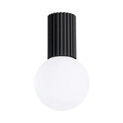 Black LED opal globe ceiling light IP44 | FODAHAN