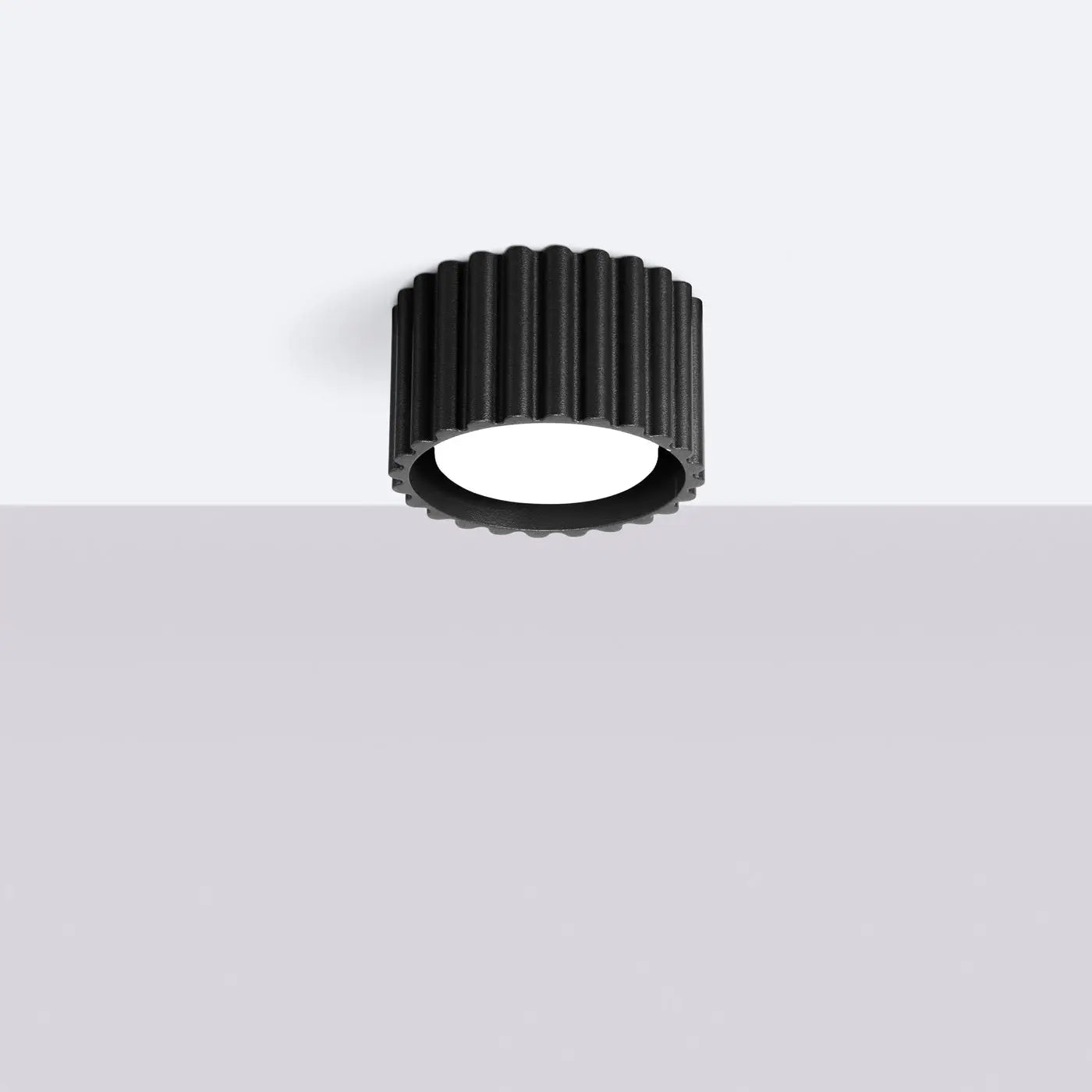 Minimalist black aluminium LED ceiling light | KEME