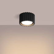 Minimalist black aluminium LED ceiling light | KEME