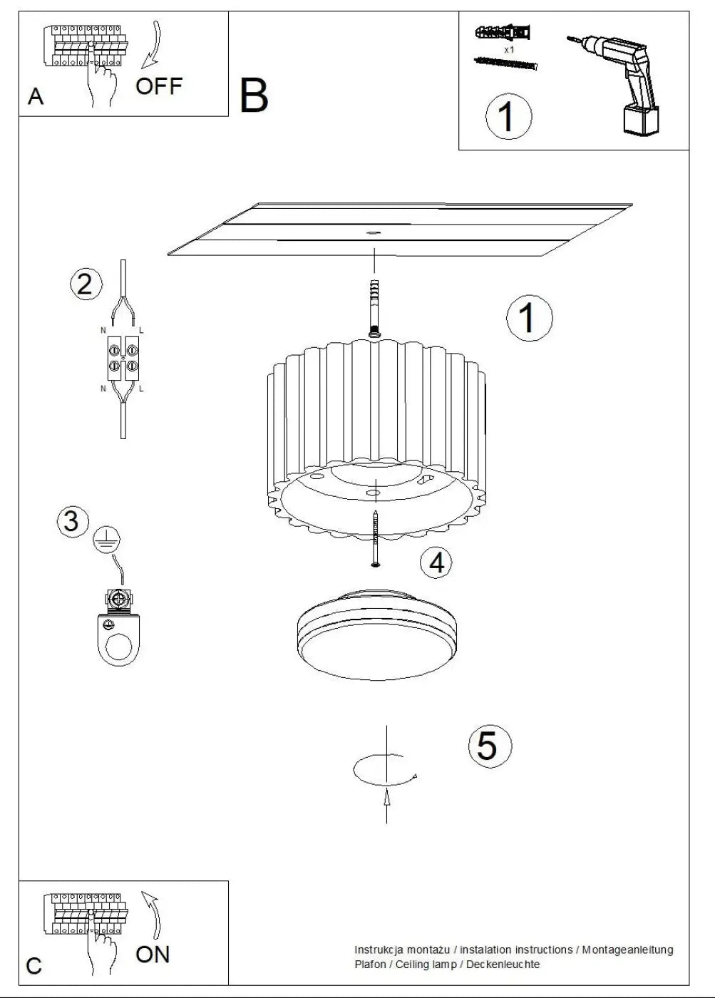 Scandinavian ultramarine LED ceiling light | VEBIZI