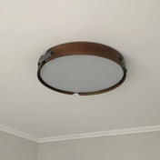 Scandinavian wood and leather LED ceiling light | GOMOFIK