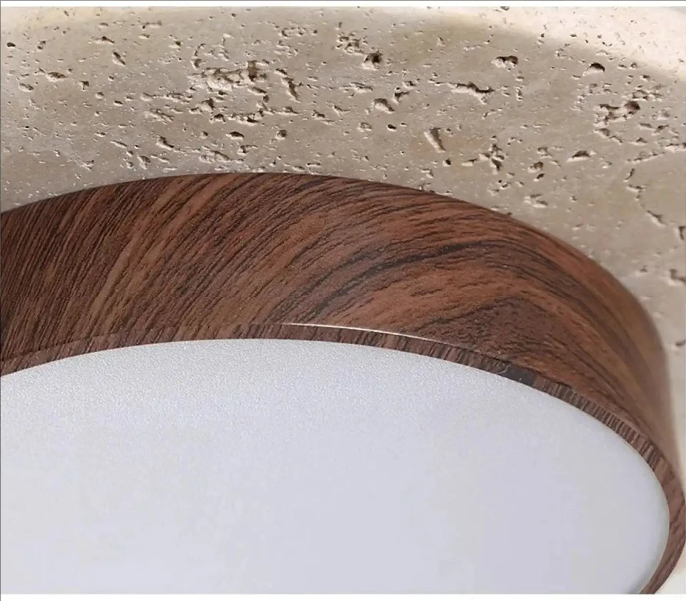 Scandinavian round wood LED ceiling light | LUZU