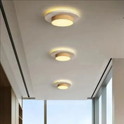 Scandinavian round wood LED ceiling light | LUZU