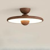 Round wood scandinavian design LED ceiling light | NUROPE
