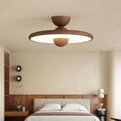 Round wood scandinavian design LED ceiling light | NUROPE