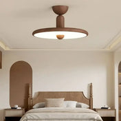 Round wood scandinavian design LED ceiling light | NUROPE