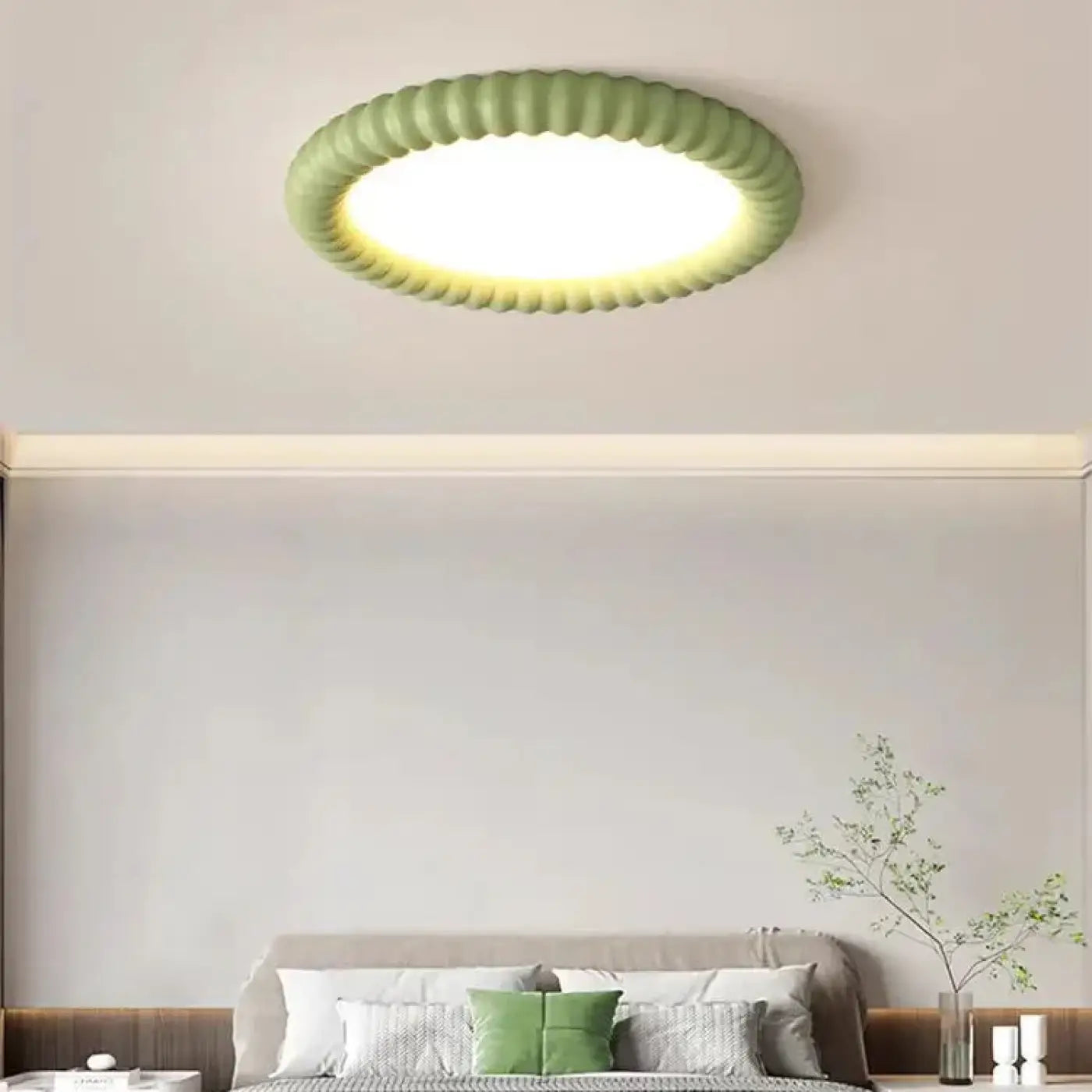 LED round fluted edge ceiling light 50 cm | DEBUPE