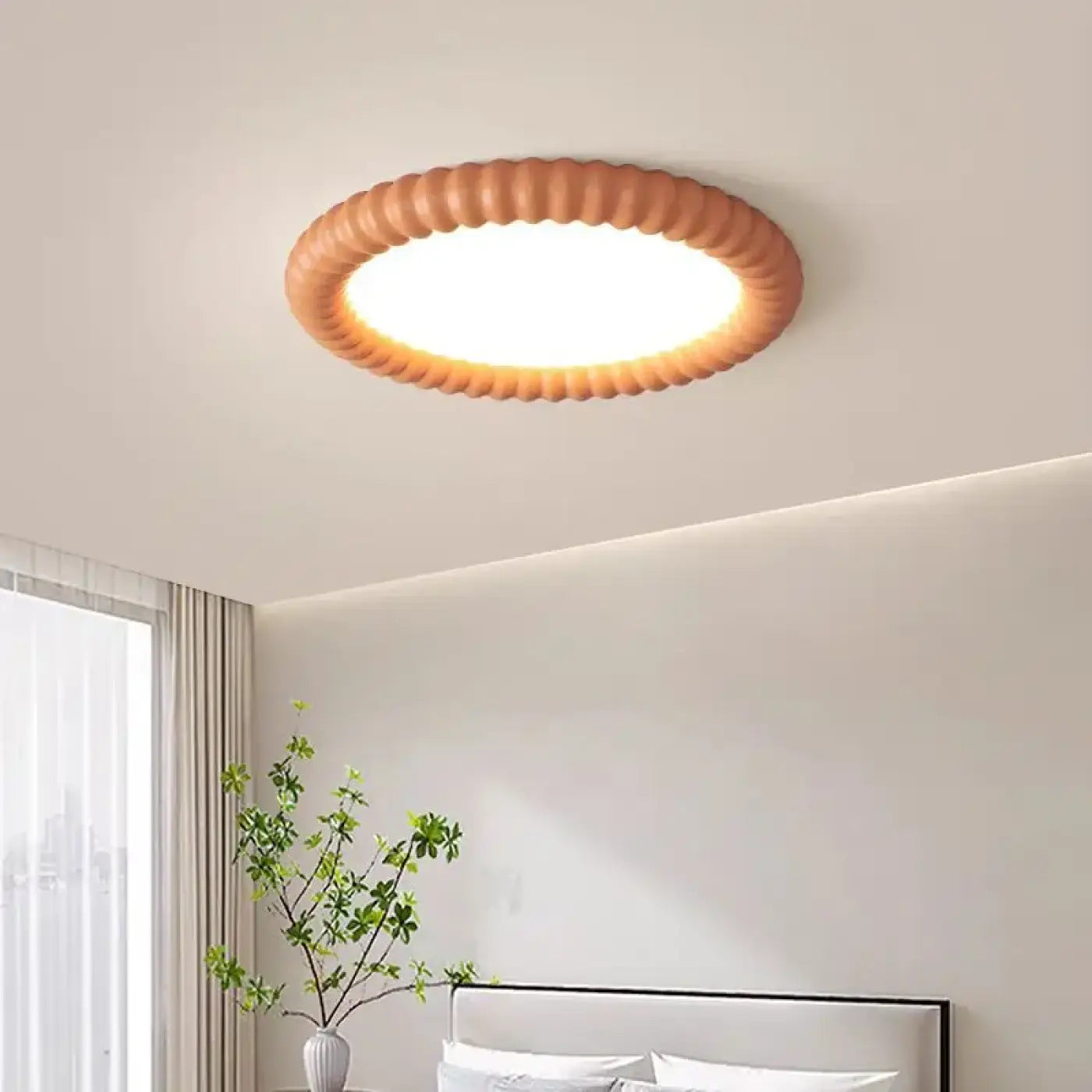 LED round fluted edge ceiling light 50 cm | DEBUPE