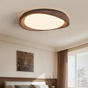 Round wood-effect industrial ceiling light IP65 | BIHON