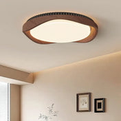 Round wood-effect industrial ceiling light IP65 | BIHON