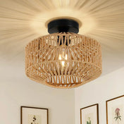 Woven rattan natural beige ceiling light | BURESEN