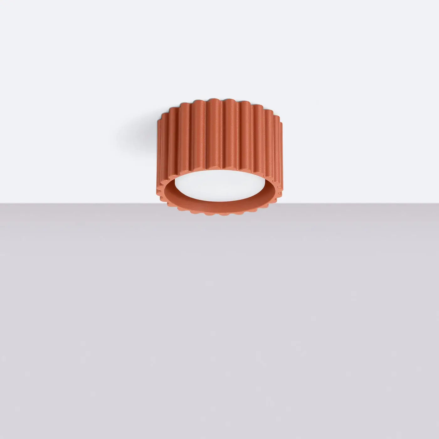 Minimalist ochre red aluminium LED ceiling light | RADAPE