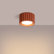 Minimalist ochre red aluminium LED ceiling light | RADAPE