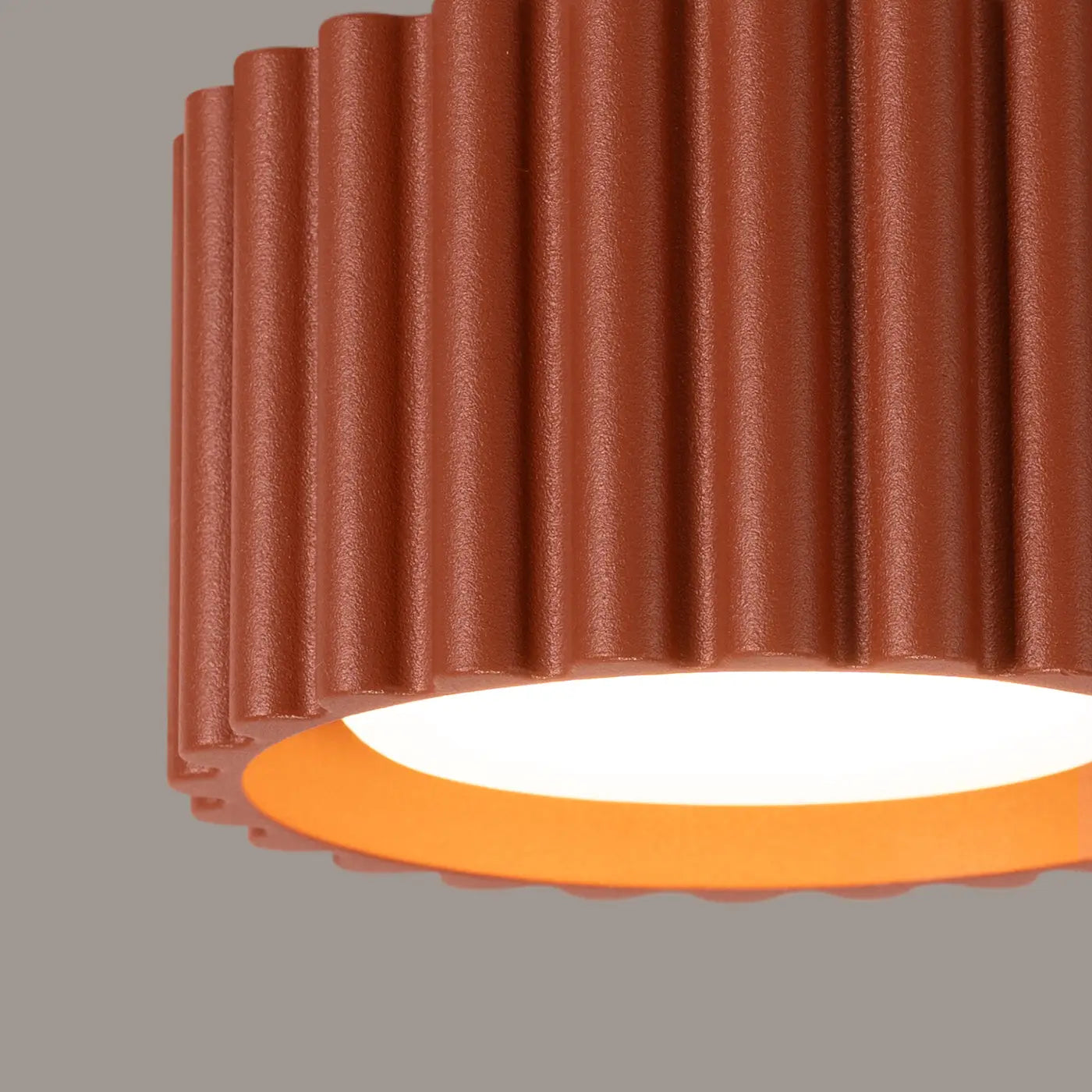 Minimalist ochre red aluminium LED ceiling light | RADAPE