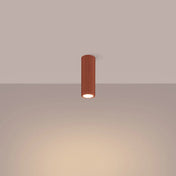 Minimalist ochre red aluminium LED ceiling light | REBE