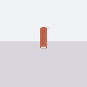 Minimalist ochre red aluminium LED ceiling light | REBE