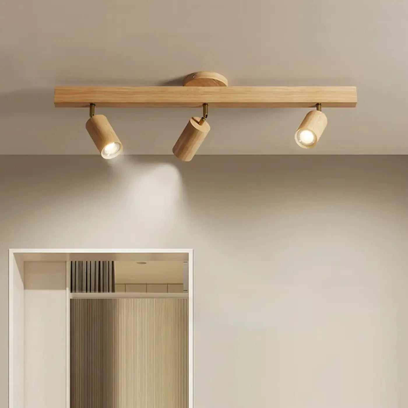 LED wood brown scandinavian ceiling light | FUTISU