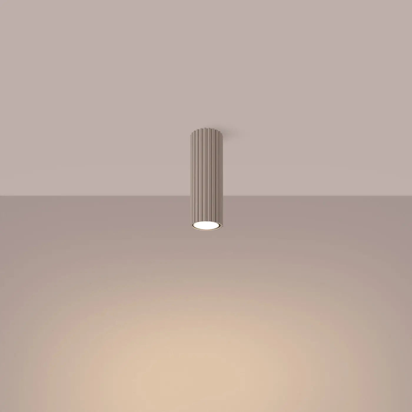 Minimalist taupe aluminium LED ceiling light | PAMAMU