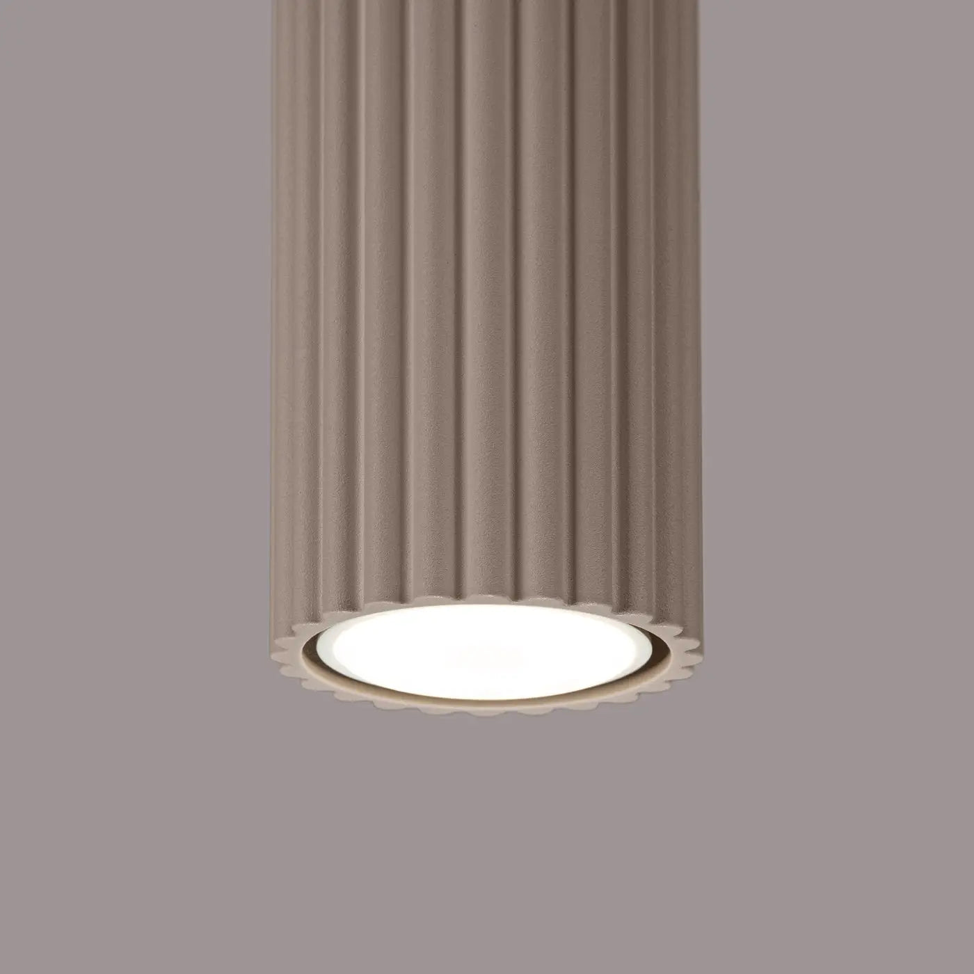Minimalist taupe aluminium LED ceiling light | PAMAMU