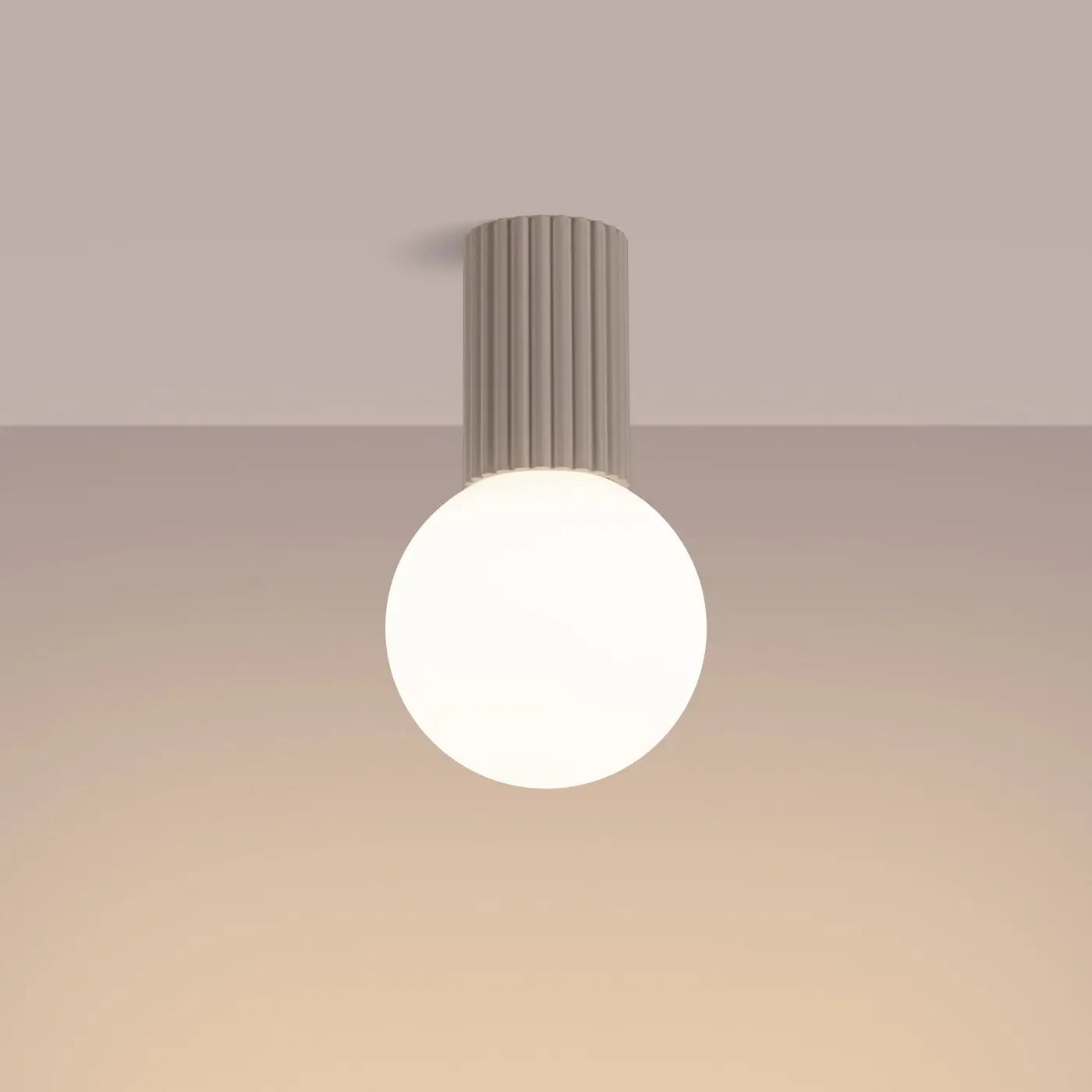 Taupe LED minimalist ceiling light IP44 | RUZOR