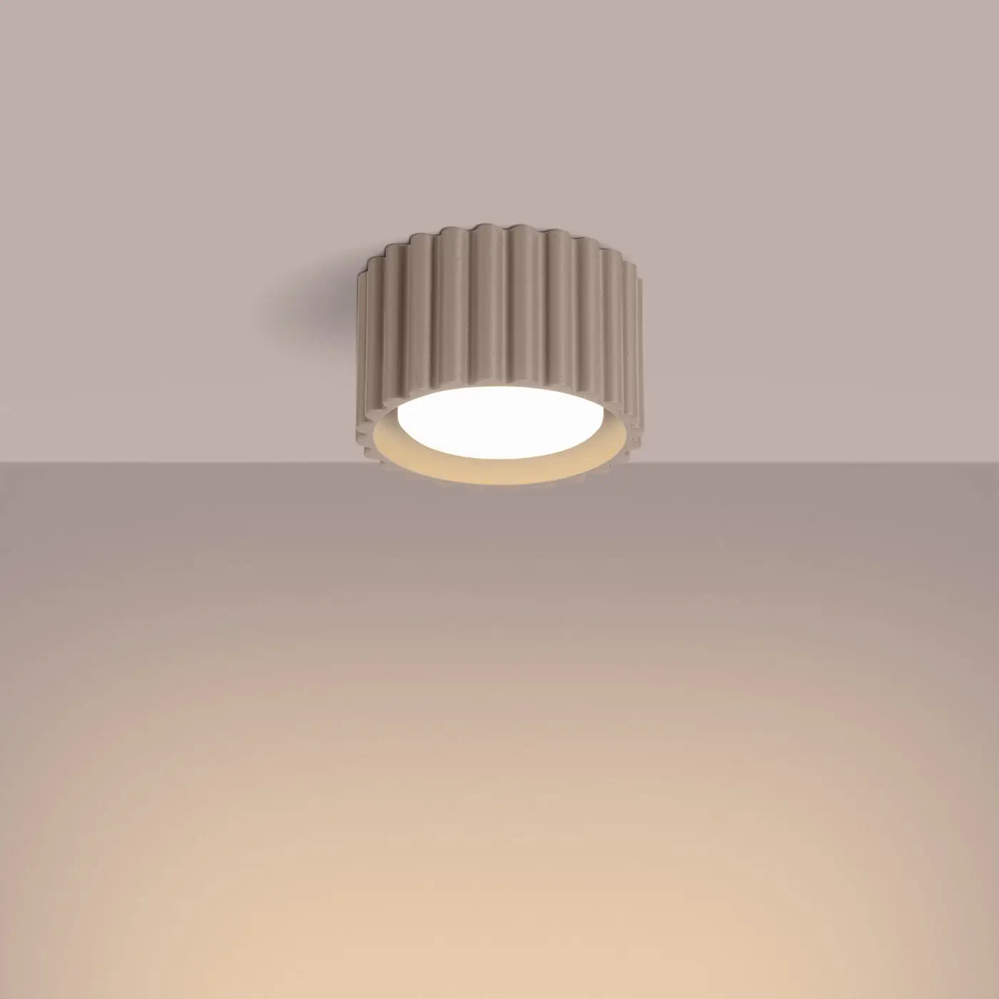 Minimalist taupe aluminium LED ceiling light | BIGONE