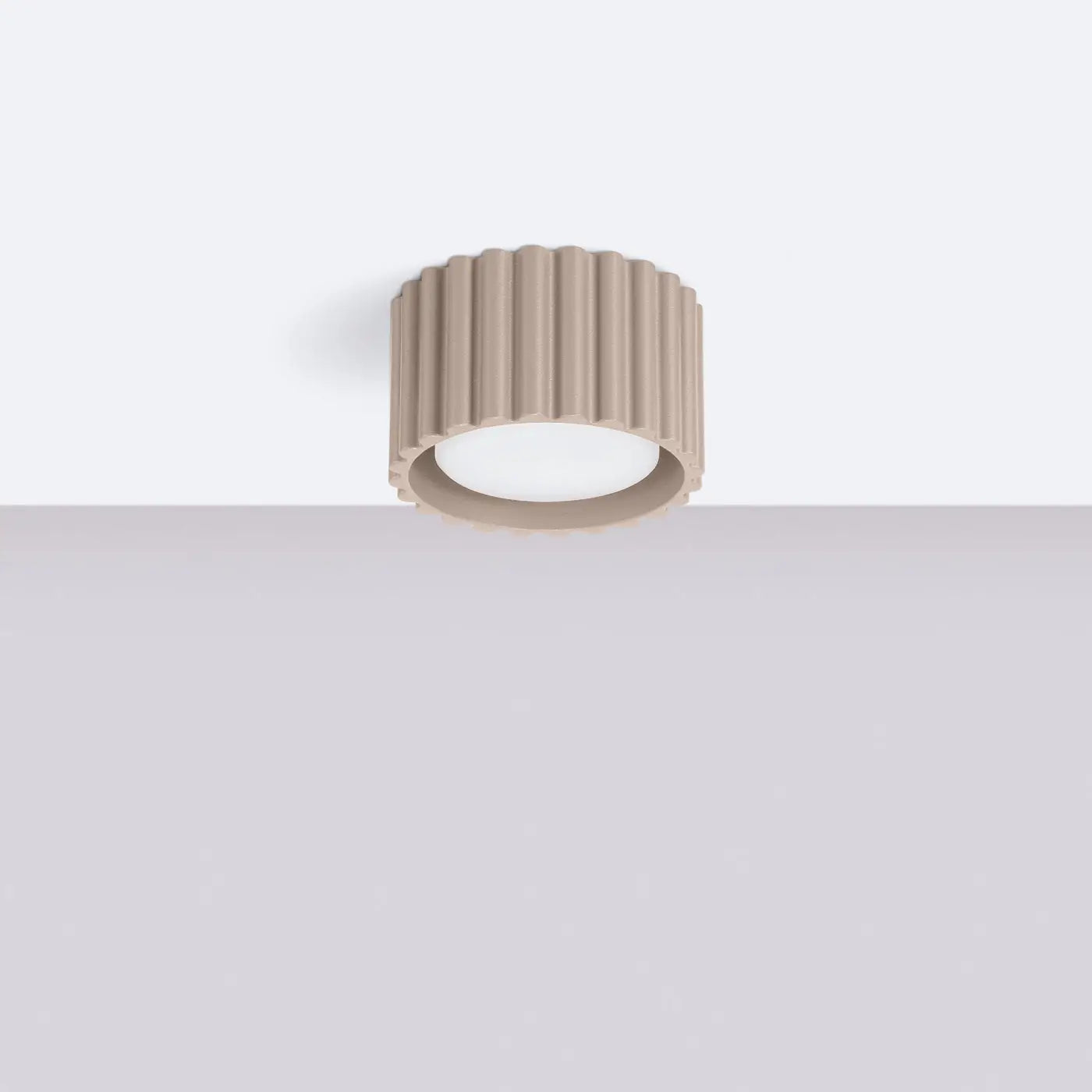 Minimalist taupe aluminium LED ceiling light | BIGONE