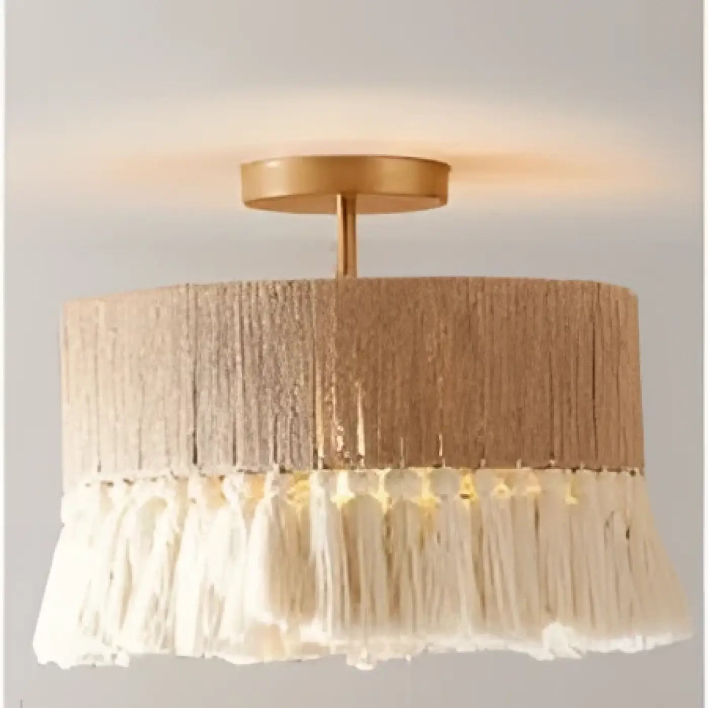 Modern dimmable beige fabric LED ceiling light | PIGIGI