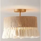 Modern dimmable beige fabric LED ceiling light | PIGIGI